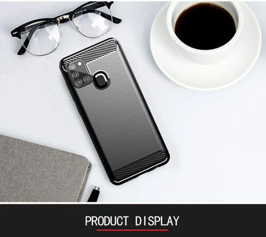 Samsung Galaxy A21S Hoesje Geborsteld TPU Flexibel Zwart afbeelding 5