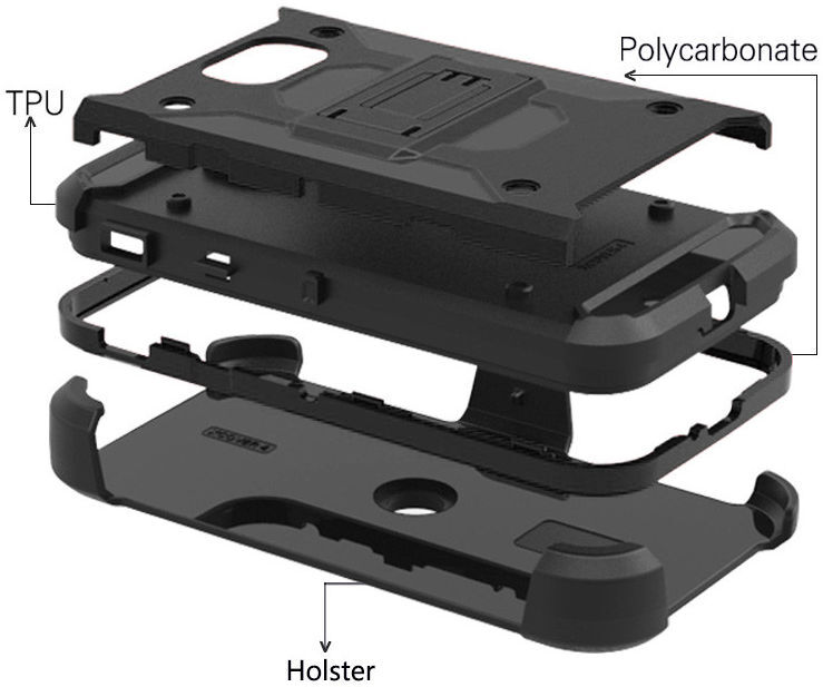 Samsung Galaxy Xcover 4/4S Hybride Kickstand Hoesje Zwart afbeelding 4