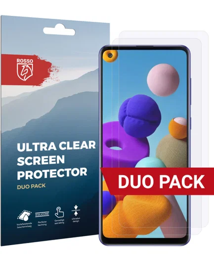 Rosso Samsung Galaxy A21S Ultra Clear Screen Protector Duo Pack afbeelding 1