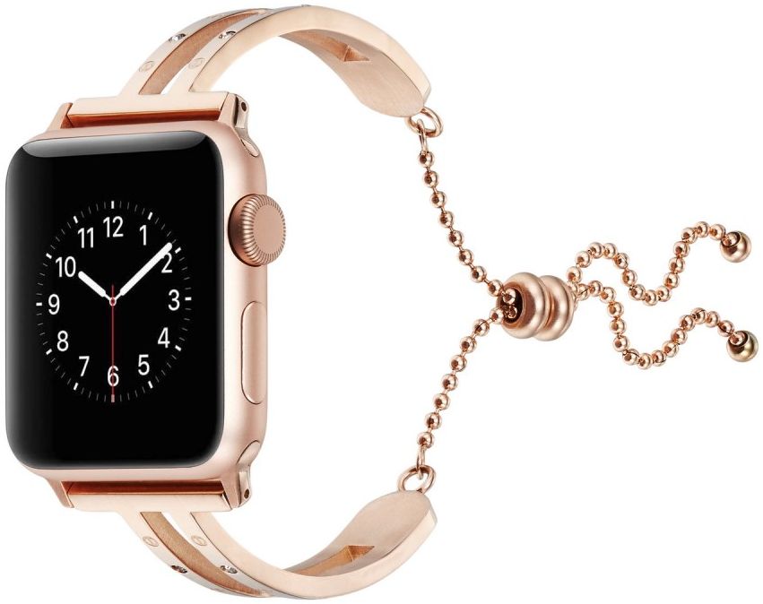 Geschikt voor Apple Watch 41MM Bandje Metalen Armband Roze afbeelding 1