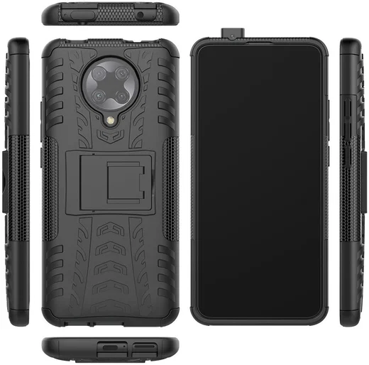Xiaomi Poco F2 Pro Robuust Hybride Hoesje Zwart afbeelding 9