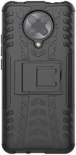 Xiaomi Poco F2 Pro Robuust Hybride Hoesje Zwart afbeelding 1