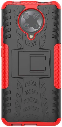 Xiaomi Poco F2 Pro Robuust Hybride Hoesje Rood afbeelding 1