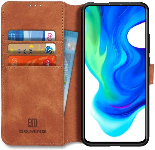 Xiaomi Poco F2 Pro Retro Portemonnee Hoesje Bruin afbeelding 1
