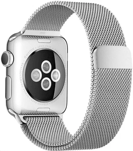 Milanees Apple Watch Bandje - 1-10/SE/Ultra - 49/46/45/44/42MM - Zilver afbeelding 2
