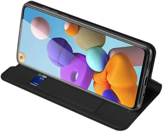 Dux Ducis Skin Pro Series Samsung Galaxy A21s Hoesje Portemonnee Zwart afbeelding 2