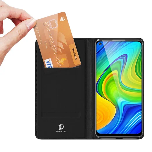 Dux Ducis Skin Pro Series Xiaomi Redmi Note 9 Hoesje Portemonnee Zwart afbeelding 2