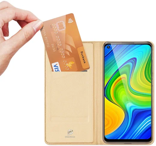 Dux Ducis Skin Pro Series Xiaomi Redmi Note 9 Hoesje Portemonnee Goud afbeelding 2