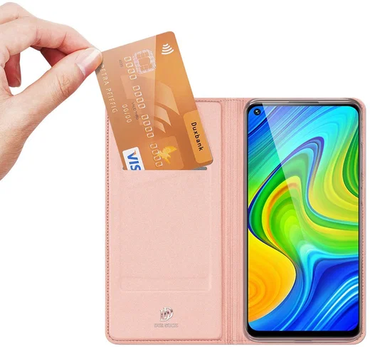 Dux Ducis Skin Pro Series Xiaomi Redmi Note 9 Hoesje Portemonnee Roze afbeelding 2