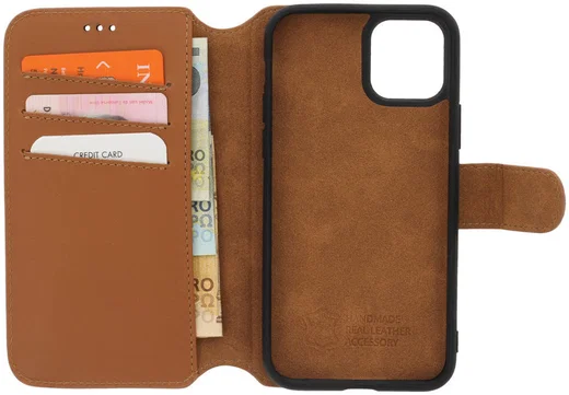 Minim 2-in-1 Apple iPhone 11 Pro Hoesje Book Case en Back Cover Bruin afbeelding 3