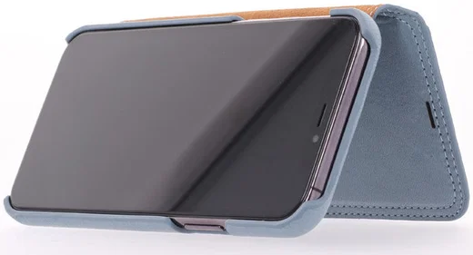 Minim Apple iPhone 11 Pro Hoesje Echt Leer Book Case Licht Blauw afbeelding 6