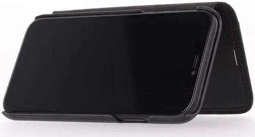 Minim Apple iPhone XR Hoesje Echt Leer Book Case Zwart afbeelding 6