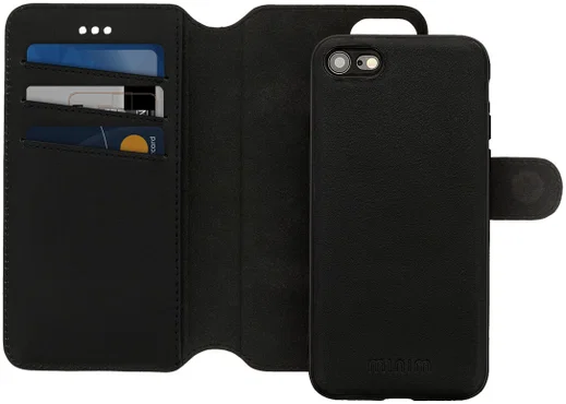 Minim 2-in-1 iPhone SE 2020/2022/8/7 Hoesje Bookcase & Backcover Zwart afbeelding 1