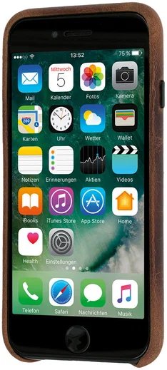 Minim iPhone SE (2020/2022) / 8 / 7 Hoesje Back Cover Leer Bruin afbeelding 2