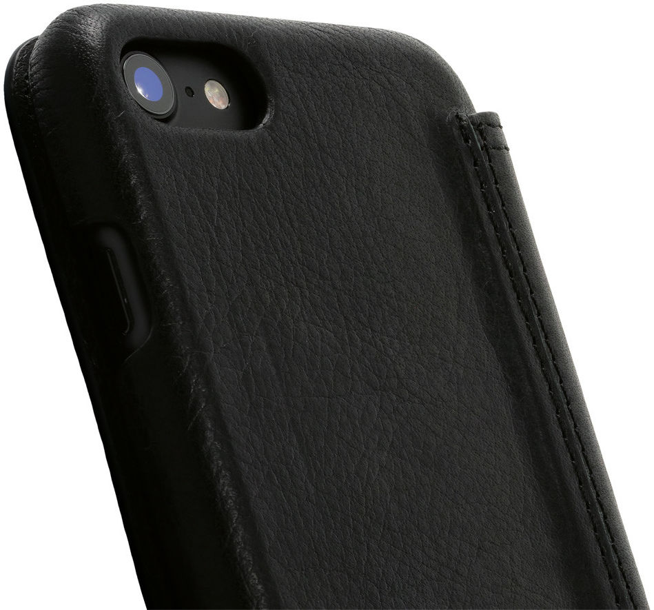 Minim iPhone SE (2020/2022) / 8 / 7 Hoesje Echt Leer Book Case Zwart afbeelding 2