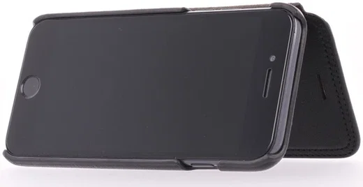 Minim iPhone SE (2020/2022) / 8 / 7 Hoesje Echt Leer Book Case Zwart afbeelding 4
