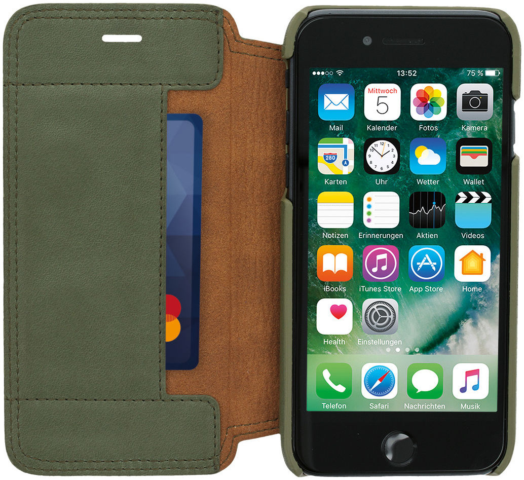 Minim iPhone SE (2020/2022) / 8 / 7 Hoesje Echt Leer Book Case Groen afbeelding 1