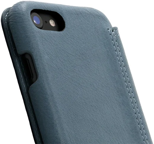 Minim iPhone SE (2020/2022) / 8 / 7 Hoesje Echt Leer Book Case Blauw afbeelding 2