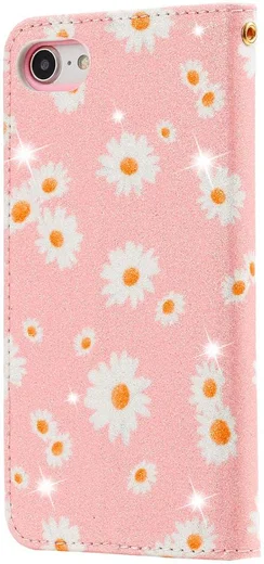 iPhone 7 / 8 / SE (2020/2022) Hoesje Portemonnee Hoesje Bloemen Roze afbeelding 9