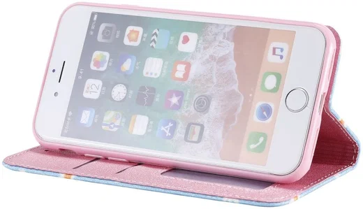 Apple iPhone 7 / 8 /SE 2020 Hoesje Portemonnee Hoesje Bloemen Blauw afbeelding 11