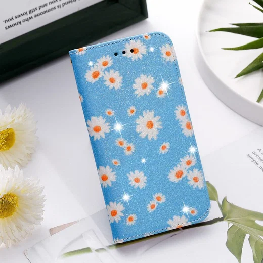 Apple iPhone 7 / 8 /SE 2020 Hoesje Portemonnee Hoesje Bloemen Blauw afbeelding 5