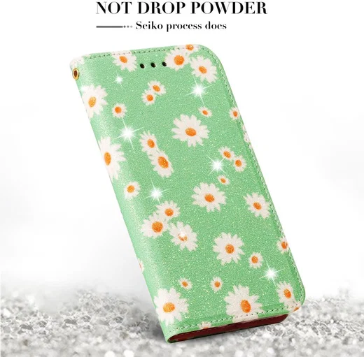 Apple iPhone 11 Pro Portemonnee Hoesje met Bloemen Print Groen afbeelding 11