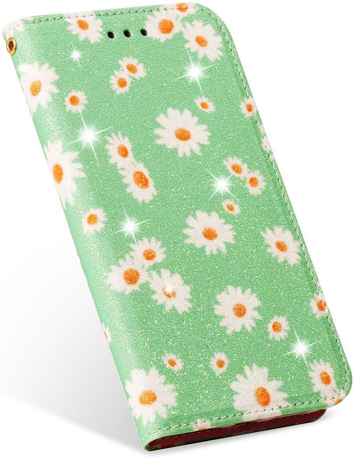 Apple iPhone 11 Pro Portemonnee Hoesje met Bloemen Print Groen afbeelding 3