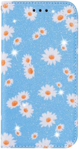 Apple iPhone 11 Pro Portemonnee Hoesje met Bloemen Print Blauw afbeelding 1