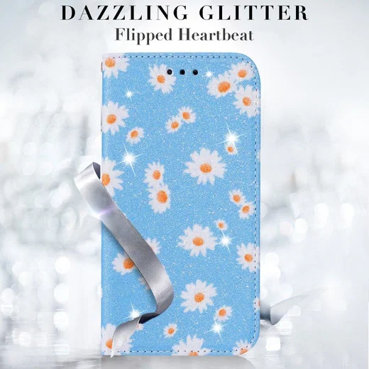 Apple iPhone 11 Pro Portemonnee Hoesje met Bloemen Print Blauw afbeelding 4