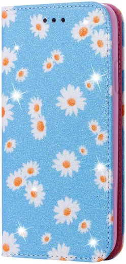 Apple iPhone 11 Pro Portemonnee Hoesje met Bloemen Print Blauw afbeelding 6