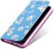 Apple iPhone 11 Pro Portemonnee Hoesje met Bloemen Print Blauw afbeelding 9