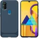Samsung Galaxy M21 Hoesje TPU Carbon Design Anti-Slip Blauw afbeelding 2