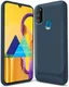 Samsung Galaxy M21 Hoesje TPU Carbon Design Anti-Slip Blauw afbeelding 1