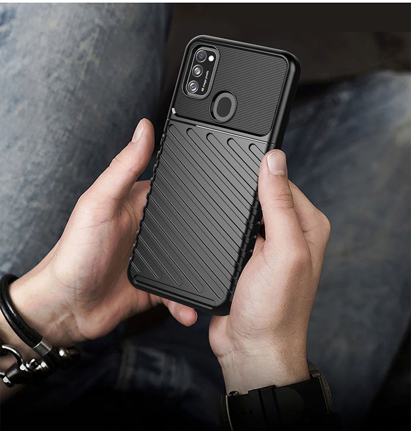 Samsung Galaxy M21 Twill Thunder Texture Back Cover Groen afbeelding 11