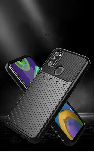 Samsung Galaxy M21 Twill Thunder Texture Back Cover Groen afbeelding 3