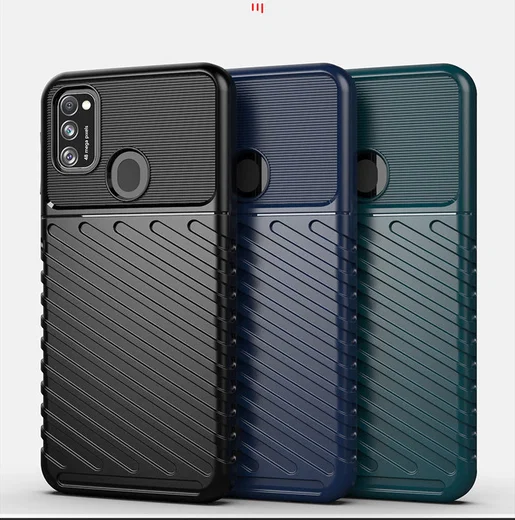 Samsung Galaxy M21 Twill Thunder Texture Back Cover Groen afbeelding 4
