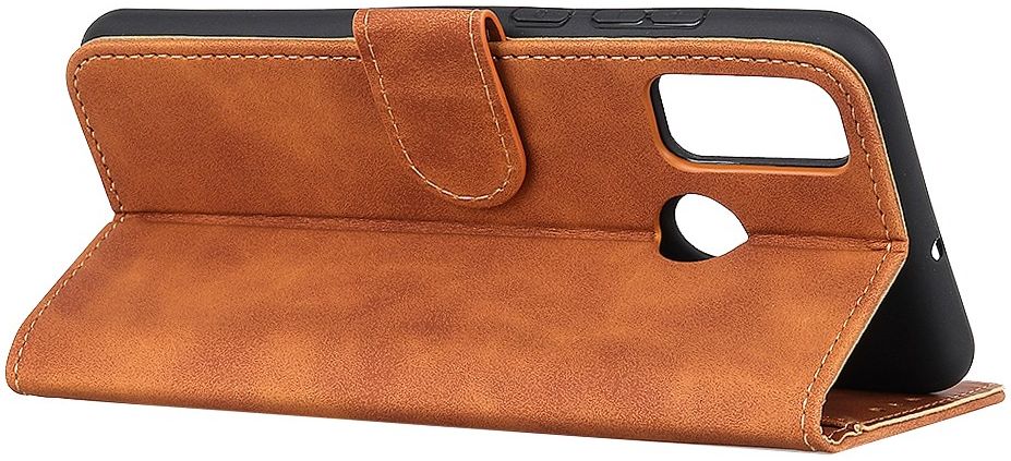 KHAZNEH Samsung Galaxy M21 Hoesje Retro Wallet Book Case Bruin afbeelding 7