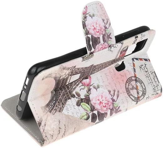 Samsung Galaxy M21 Book Case Hoesje Wallet met Print Eiffeltoren afbeelding 4