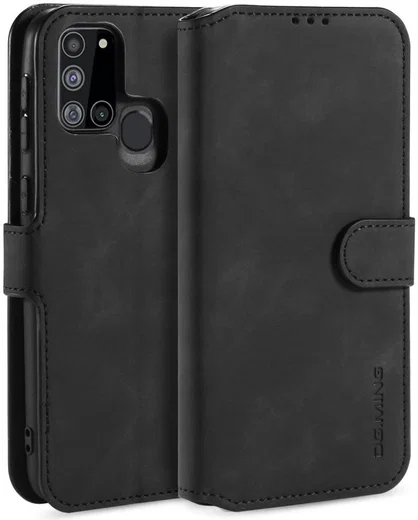 DG Ming Retro Portemonnee Samsung Galaxy A21s Hoesje Zwart afbeelding 2