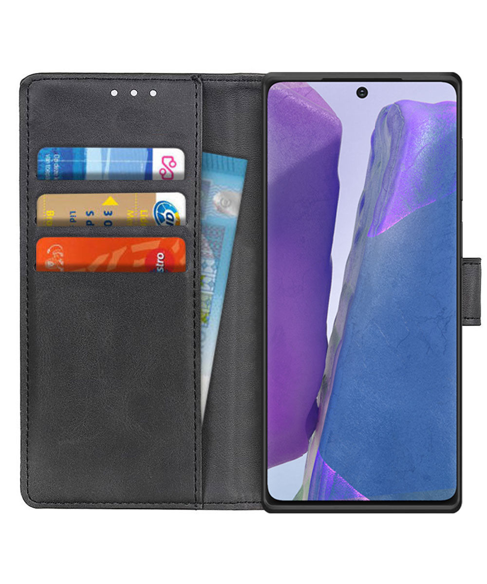 Samsung Galaxy Note 20 Hoesje Portemonnee Book Case Met Pasjes Zwart afbeelding 1