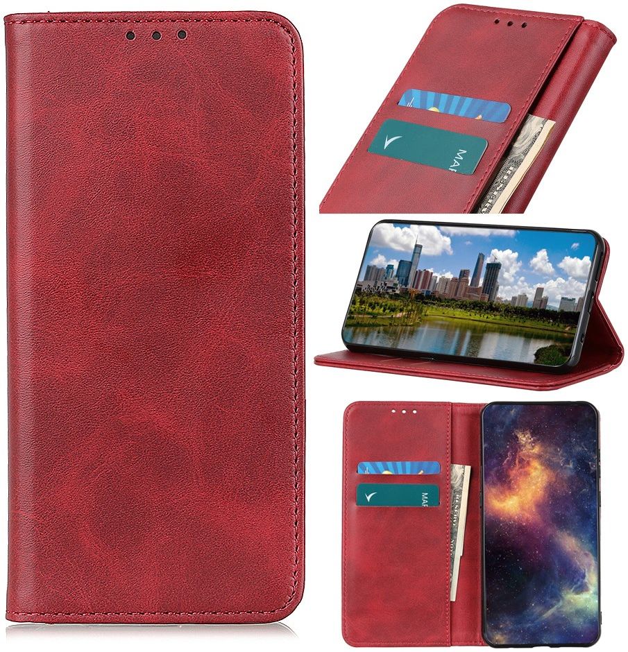 Samsung Galaxy Note 20 Splitleren Portemonnee Hoesje Rood afbeelding 4