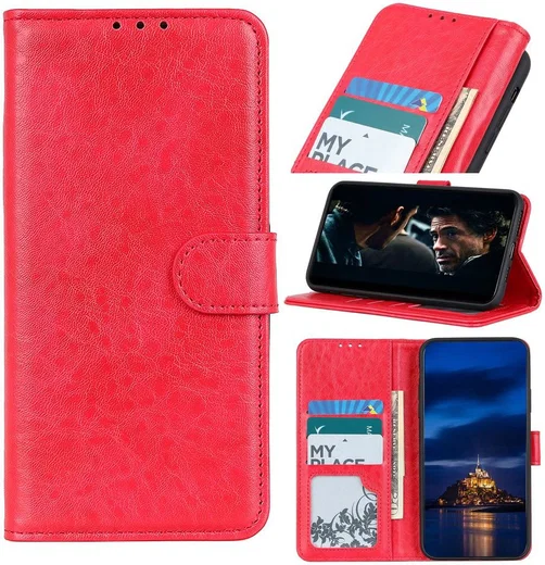 Samsung Galaxy Note 20 Hoesje Portemonnee Book Cover Rood afbeelding 8