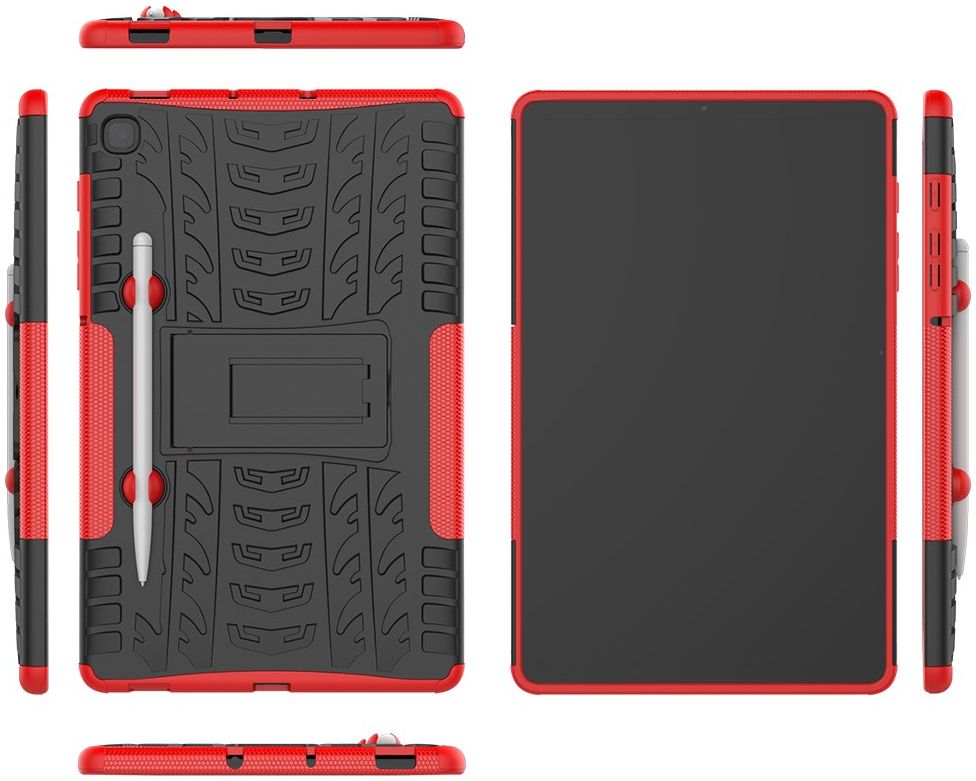 Samsung Galaxy Tab S6 Lite Hybride Kickstand Hoes Rood afbeelding 2