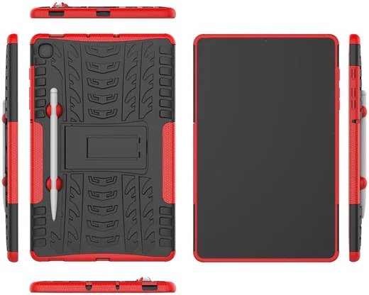 Samsung Galaxy Tab S6 Lite Hybride Kickstand Hoes Rood afbeelding 2