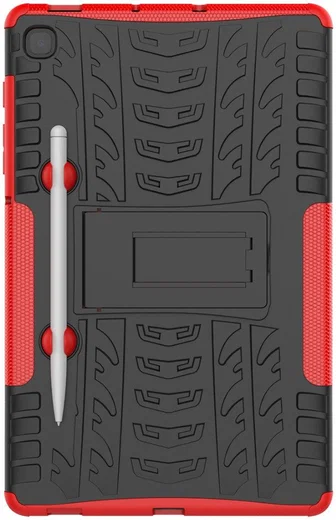 Samsung Galaxy Tab S6 Lite Hybride Kickstand Hoes Rood afbeelding 3