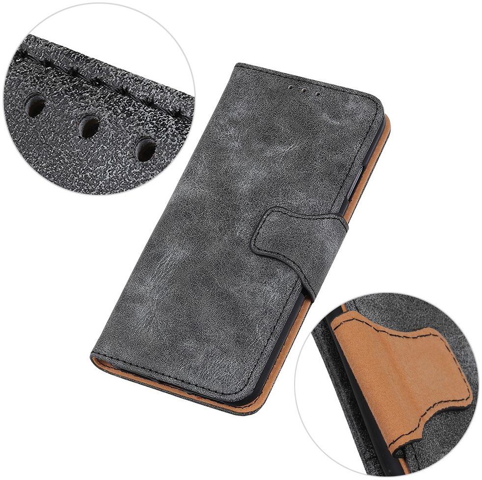 Sony Xperia 10 II Hoesje Vintage Portemonnee Grijs afbeelding 12