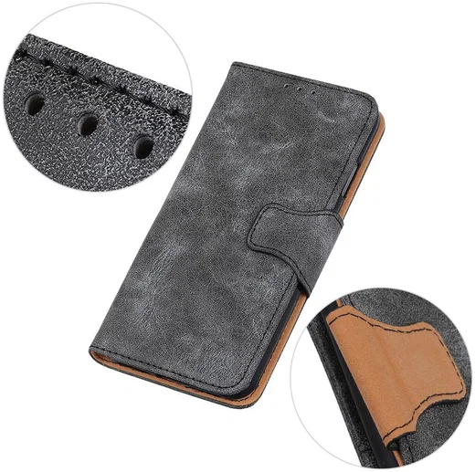 Sony Xperia 10 II Hoesje Vintage Portemonnee Grijs afbeelding 12