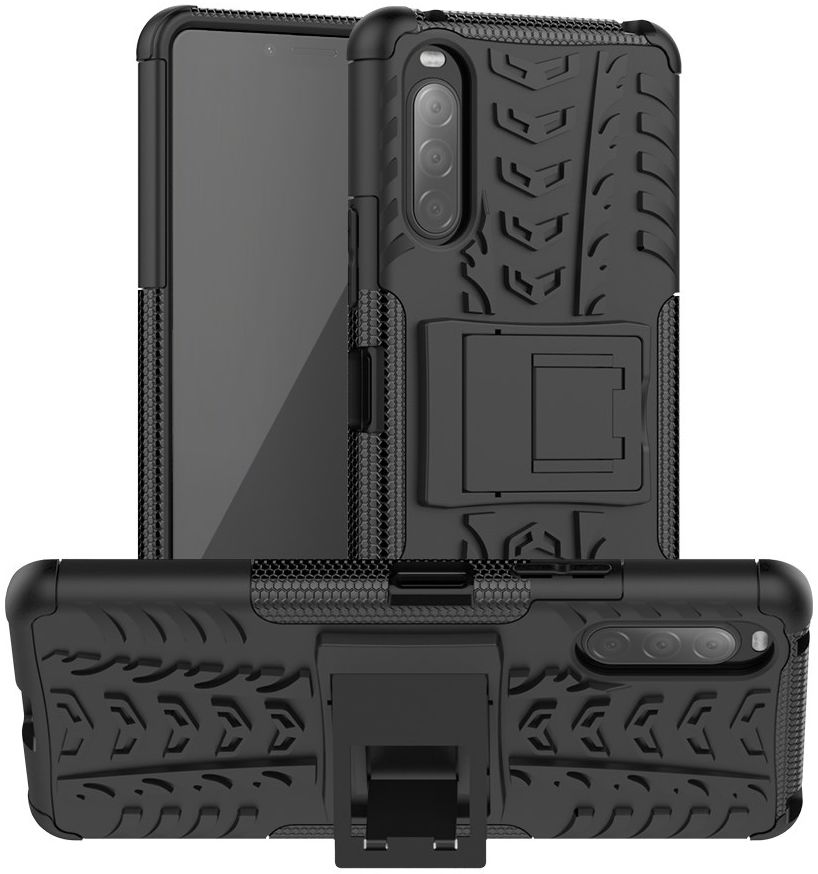 Sony Xperia II Hybride Hoesje met Kickstand Zwart afbeelding 7
