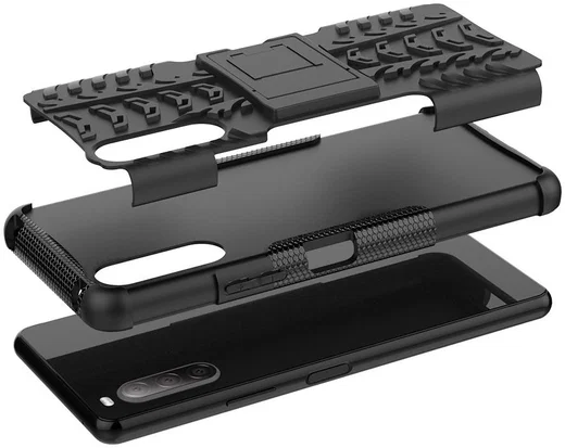 Sony Xperia II Hybride Hoesje met Kickstand Zwart afbeelding 6