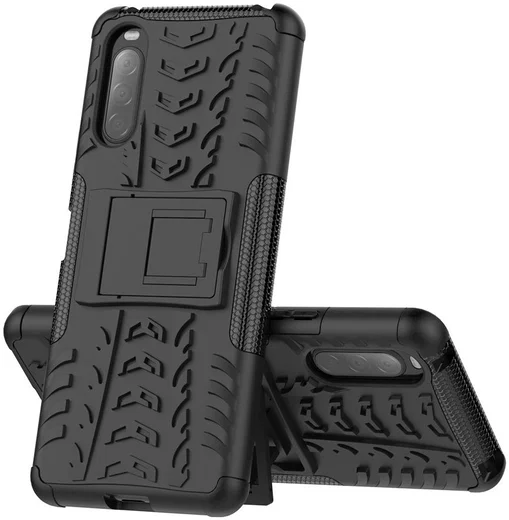 Sony Xperia II Hybride Hoesje met Kickstand Zwart afbeelding 8